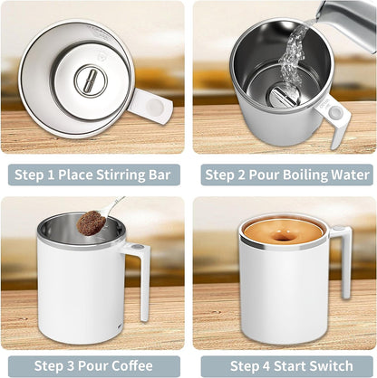 Rechargeable Self Stirring Mug, Self Stirring Coffee Mug Auto Magnetic Mug Magnetic Stirring Cup Rotating Home Office Travel Electric Stirring Mug Suitable for Coffee/Milk/Hot Chocolate