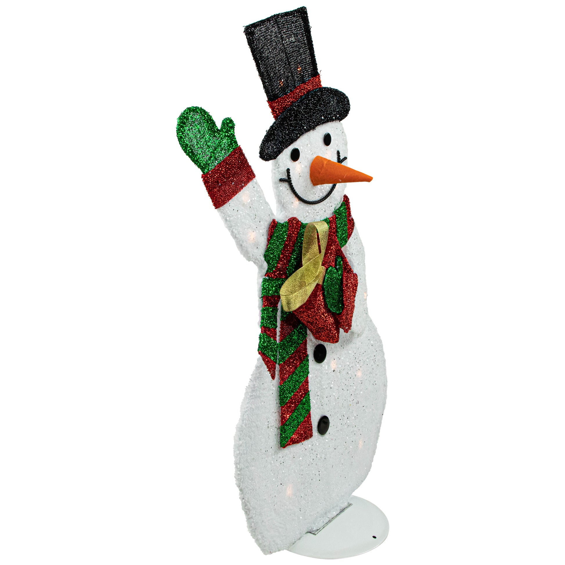 Lighted Waving Snowman Outdoor Christmas Decoration - 32" - Clear Lights